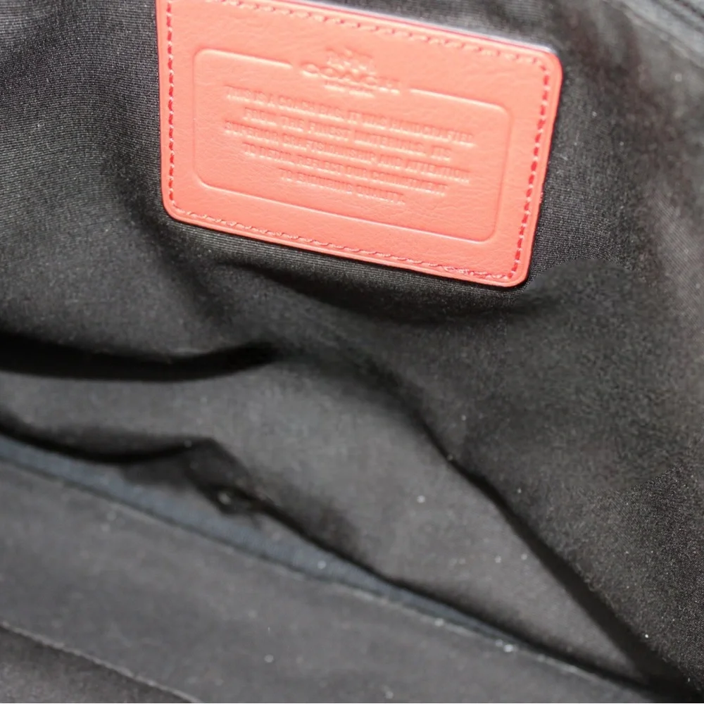 Coach Coral Leather Laptop Bag with Black Strap